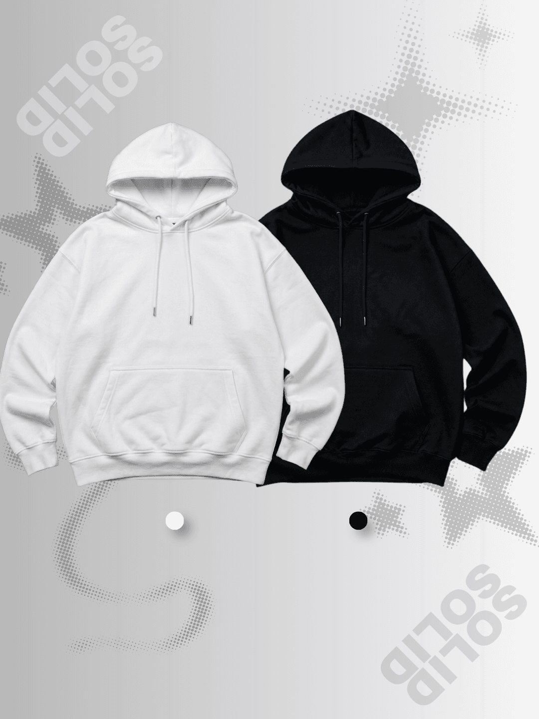 Cream White & Charcoal Black Hoodie Duo